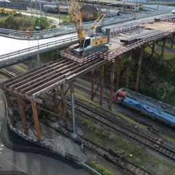 Hilfsbrücke, in Bau